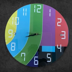 שעון קיר הדפס צבעוני מאקריליקשעון קיר הדפס צבעוני מאקריליק